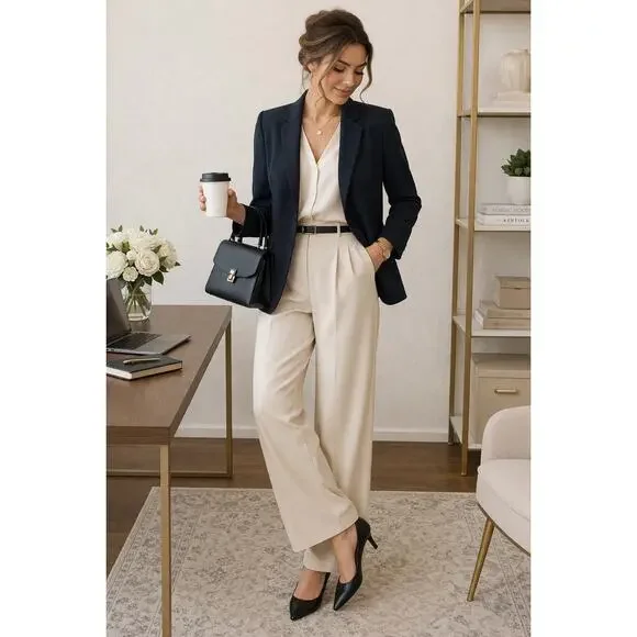 HUGO BOSS Women’s Virgin Wool Blazer Black Tailored Career Jacket Size US 12 - Picture 2 of 10